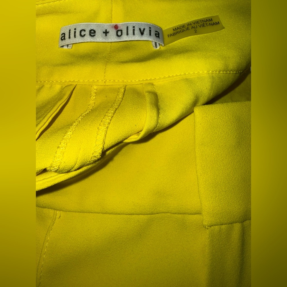 High-Rise Yellow Women's Tailored Shorts - Picture 6 of 6